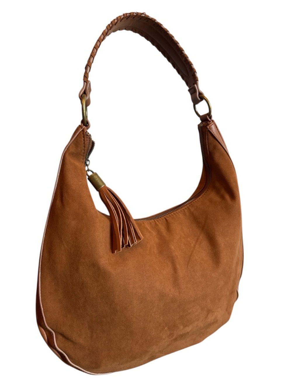 Faux Suede Hobo Shoulder Bag